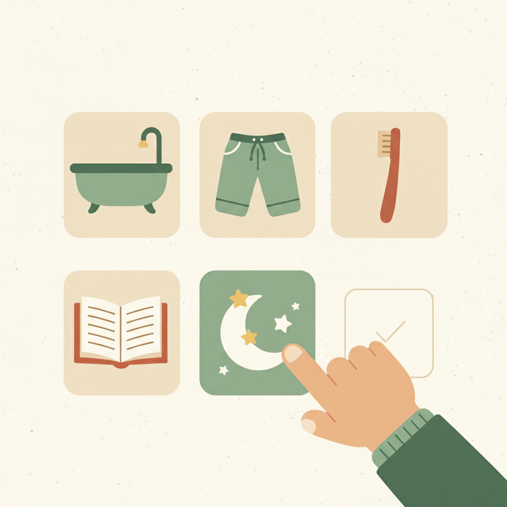 Bedtime routine cards for children - printable checklist